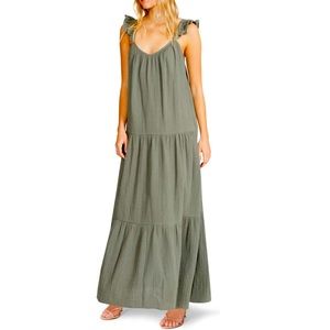 Flutter strap maxi dress